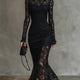 Lucienne | Elegant Lace Fishtail Dress