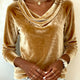 Lacey - Long Sleeve Velvet Top Solid Colour